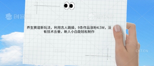 AI养生赛道新玩法，10条作品涨粉5.2W，操作简单，新人小白能轻松制作-东方大师-轻创终点站